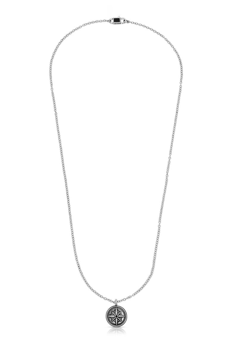 Men's All Signs Point North Pendant Necklace, Main, color, SILVER