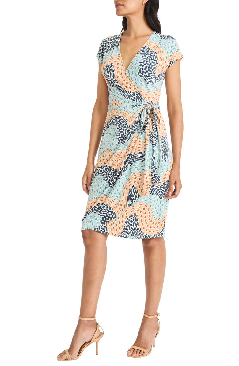 Maggy London Matte Jersey Faux Wrap Dress, Alternate, color, 