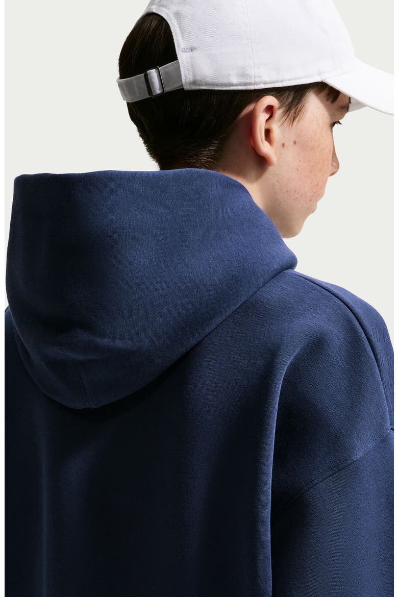 Kids' Sportswear Club Fleece Hoodie, Alternate, color, MIDNIGHT NAVY/ WHITE