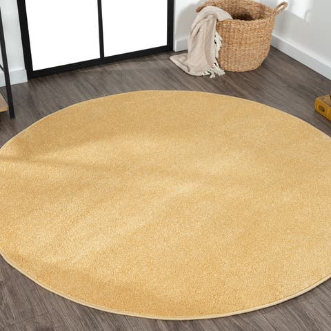 Haze Solid Low-Pile Round Area Rug