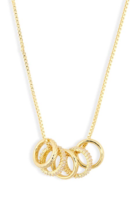 Five Ring CZ Necklace