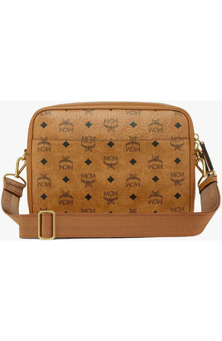 MCM Aren Crossbody in Visetos, Alternate, color, Cognac