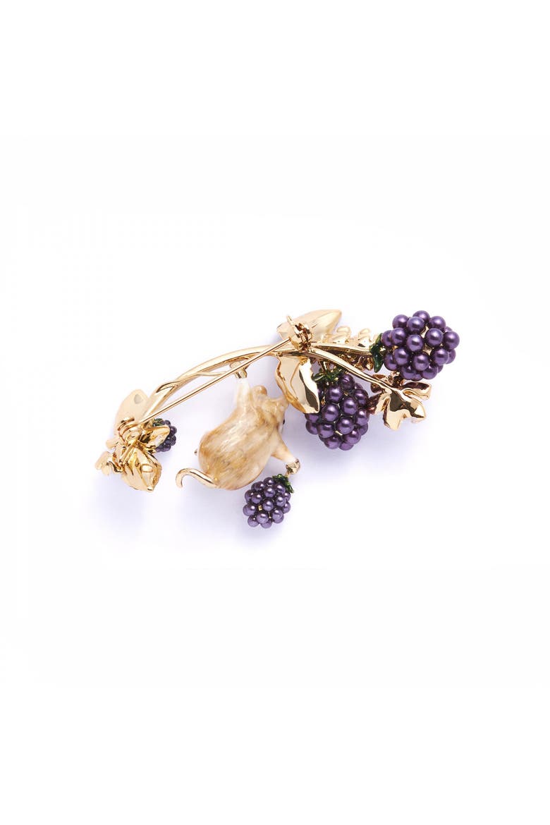 Blackberry & Mouse Brooch, Alternate, color, Blackberry & Mouse