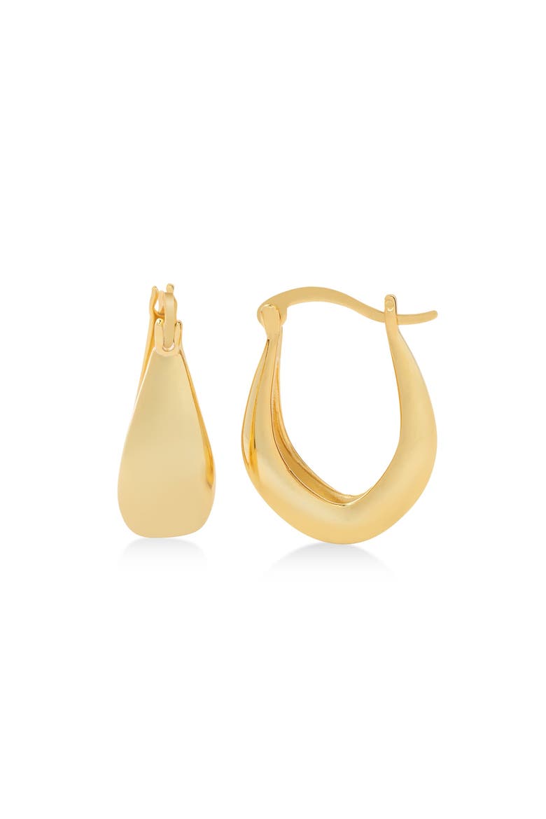 Gold Vermeil Sculptural Hoop Earrings, Main, color, Silver