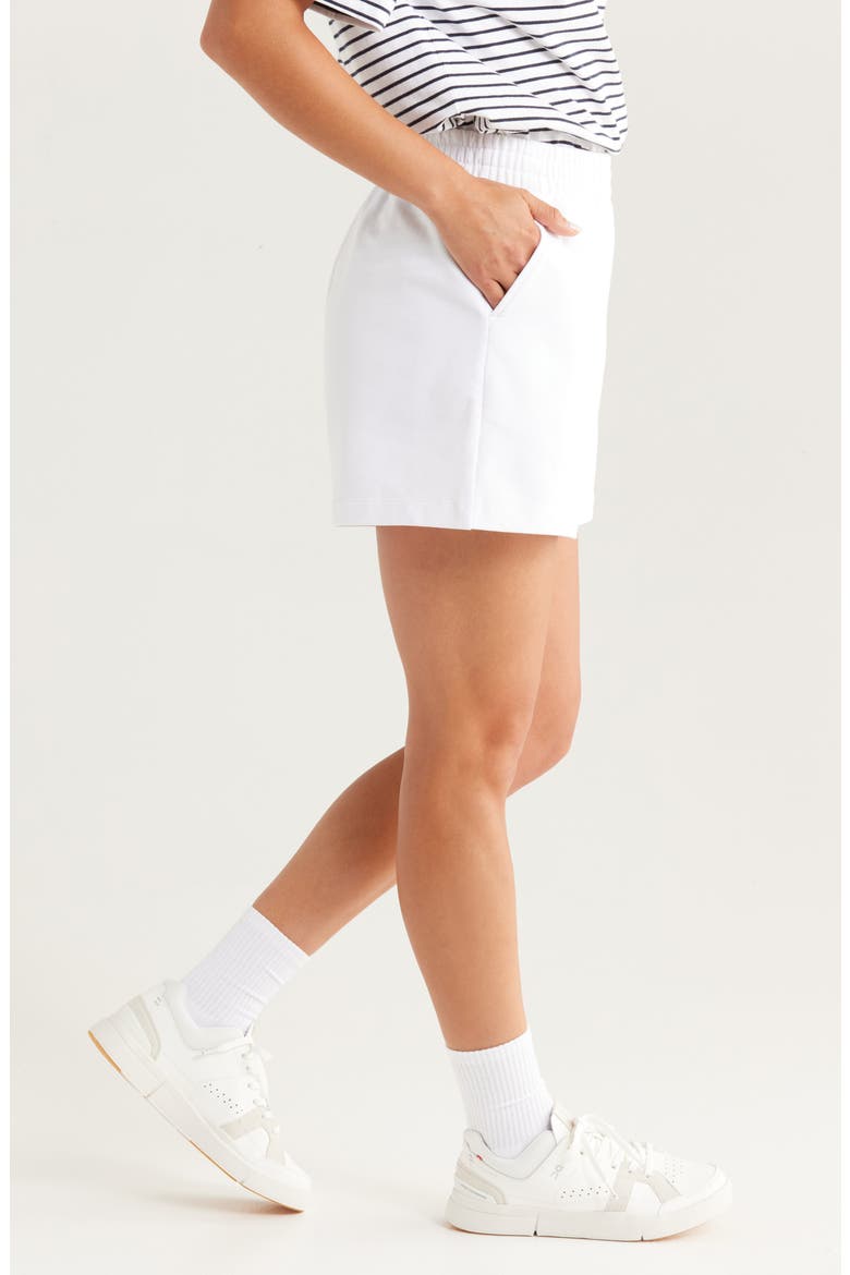 Courtside French Terry Shorts, Alternate, color, WHITE