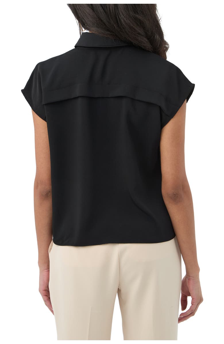 Trina Turk Cheri Cap Sleeve Pleat Front Top, Alternate, color, 