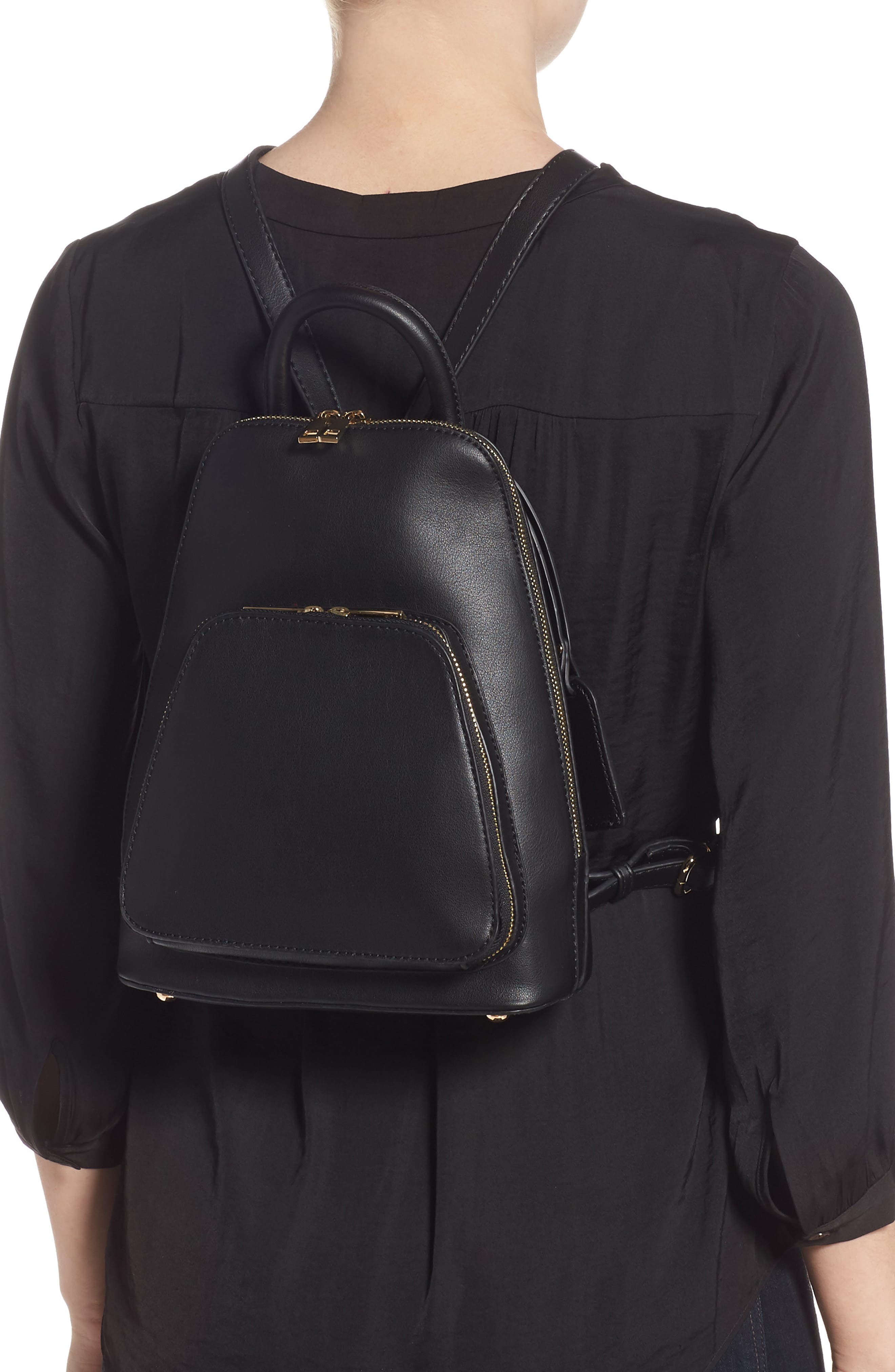 Sole Society Aushan Faux Leather Backpack, Alternate, color, 