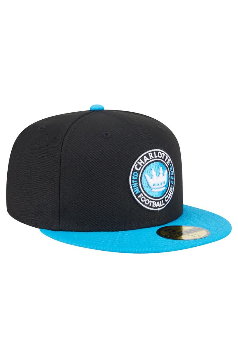 Men's New Era  Black Charlotte FC 2025 Kickoff 59FIFTY Fitted Hat, Alternate, color, Black