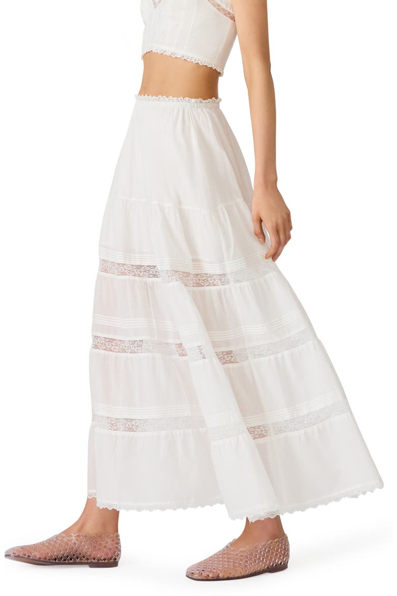 Elisse Lace Detail Cotton Maxi Skirt, Alternate, color, ANTIQUE