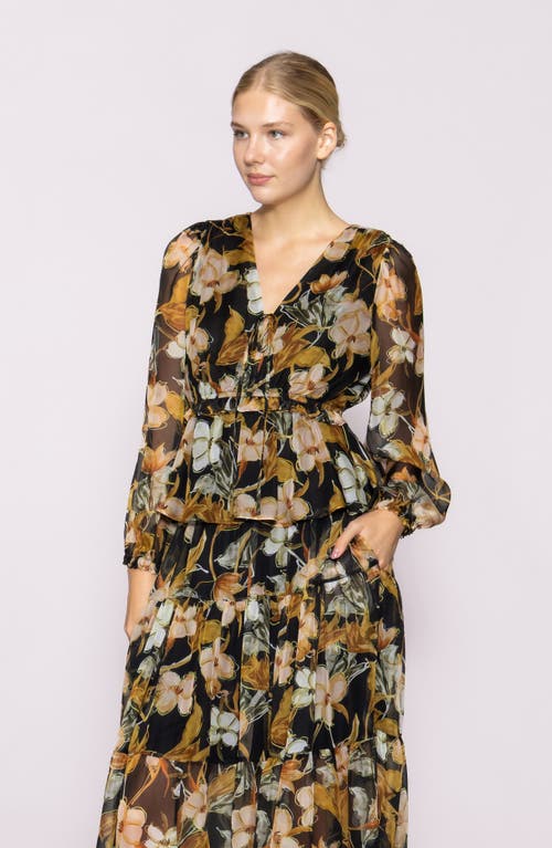 Melloday Chiffon Peplum Top In Multi