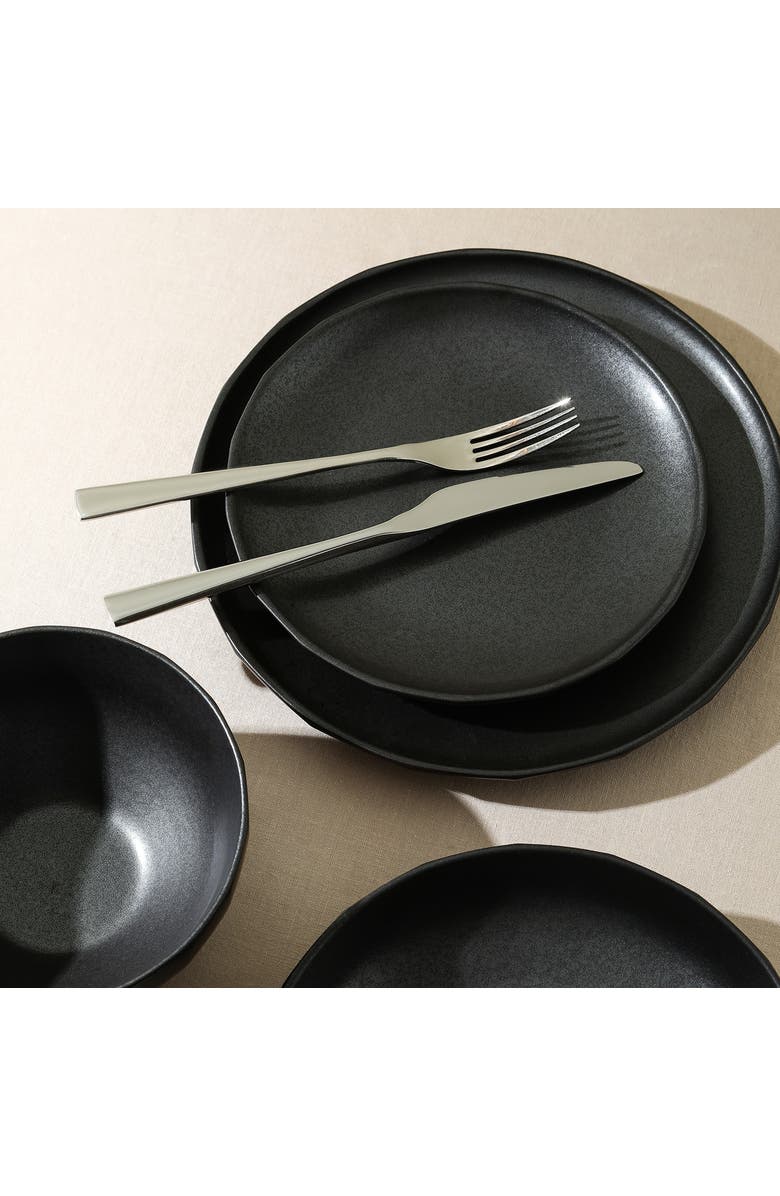 Stone Lain Rio Stoneware 4-Piece Dinner Plate Set, Alternate, color, Black