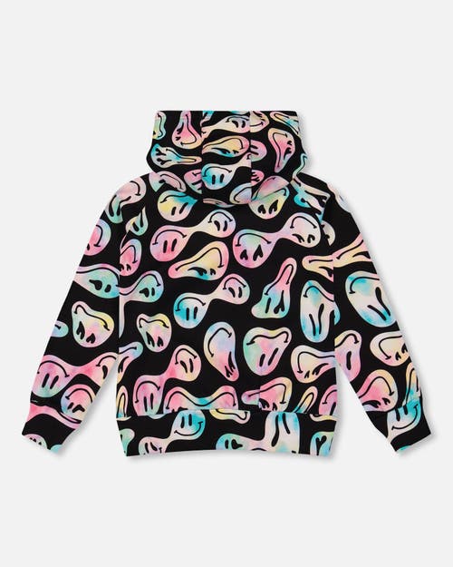 Deux Par Deux Pullover Fleece Hoodie In Pattern