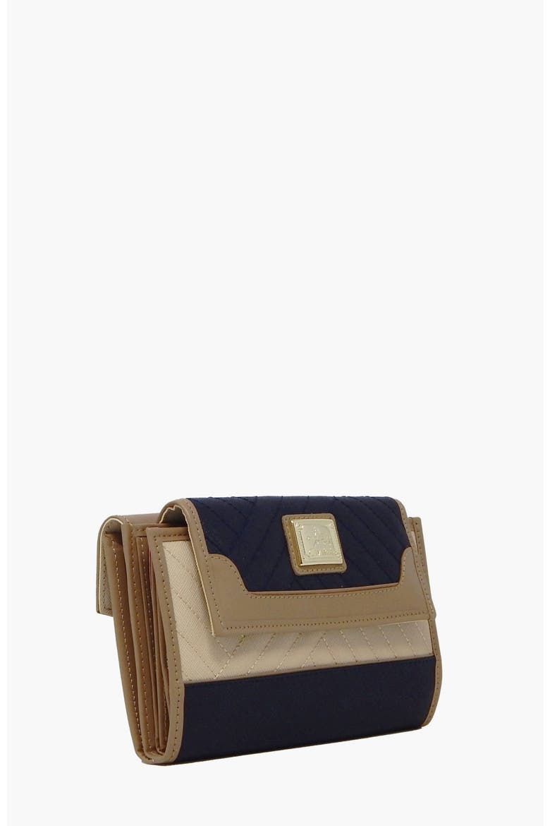 Charming Wallet 222, Alternate, color, Navy / Beige