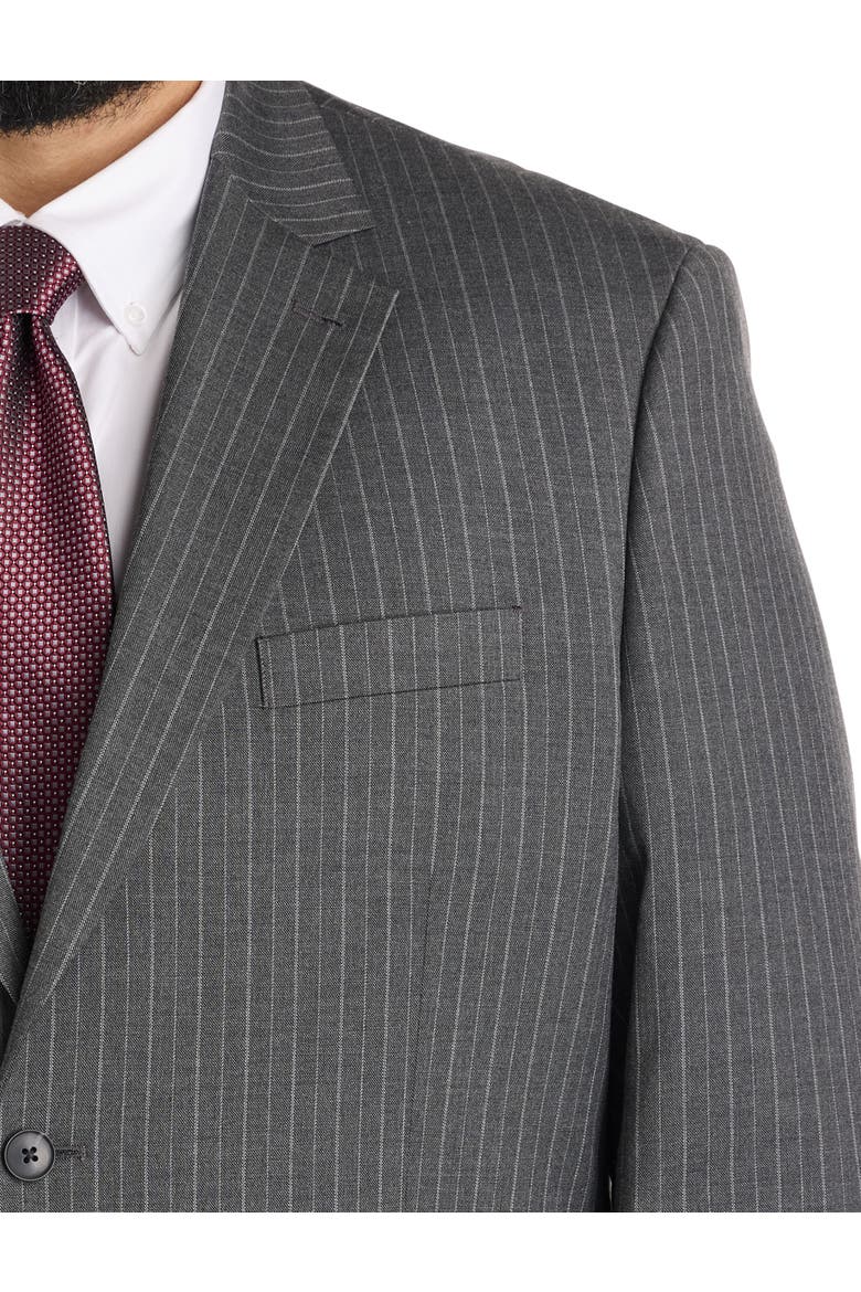 Big & Tall Jacket Relaxer Pinstripe Suit Jacket, Alternate, color, GREY