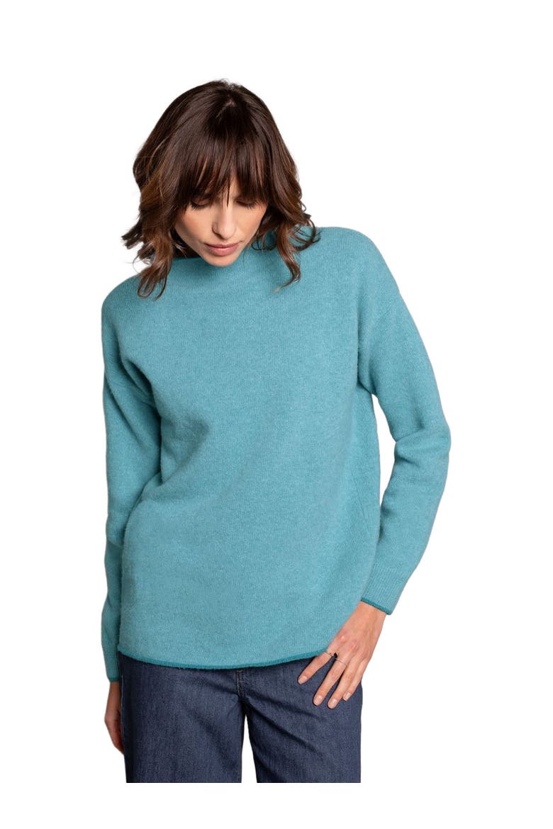 Felted Funnel Neck Sweater, Alternate, color, SEA GLASS