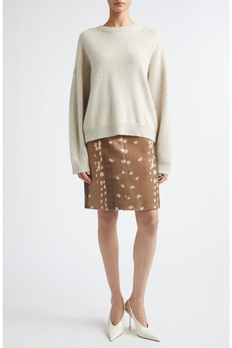 Mica Genuine Calf Hair Skirt, Alternate, color, DEER