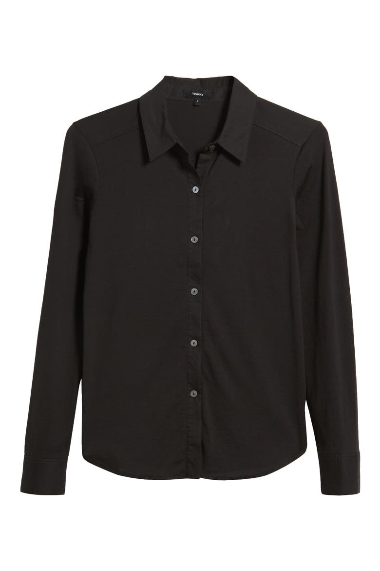 Riduro Organic Cotton Button-Up Shirt, Alternate, color, BLACK