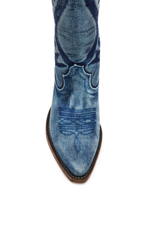 Steve Madden Albany Western Boot In Blue