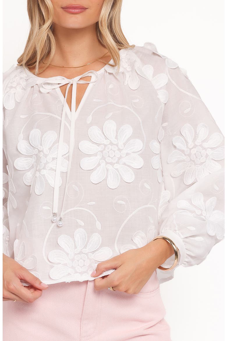Leire Embroidered Top, Alternate, color, WHITE