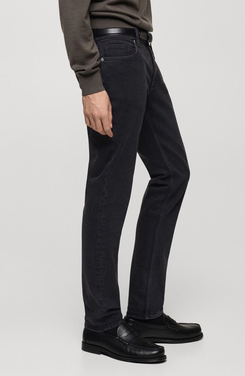 MANGO Jan Slim Fit Jeans, Alternate, color, Black Denim