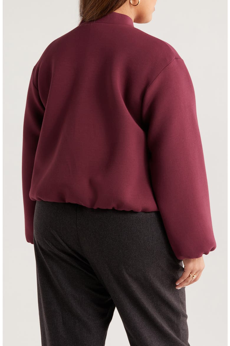 Scuba Knit Bomber Jacket, Alternate, color, BURGUNDY ROYALE