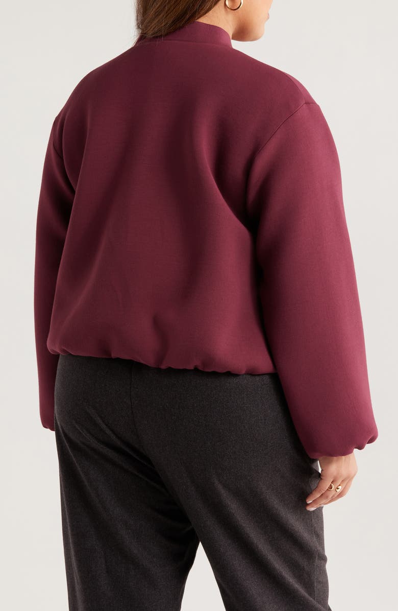 Nordstrom Scuba Knit Bomber Jacket, Alternate, color, Burgundy Royale