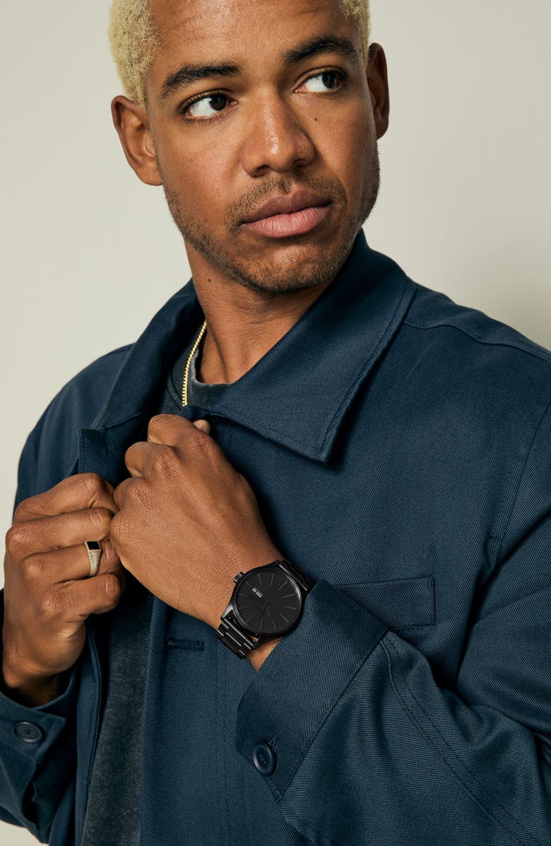 Nixon Sentry Bracelet Watch, 42mm, Alternate, color, Black