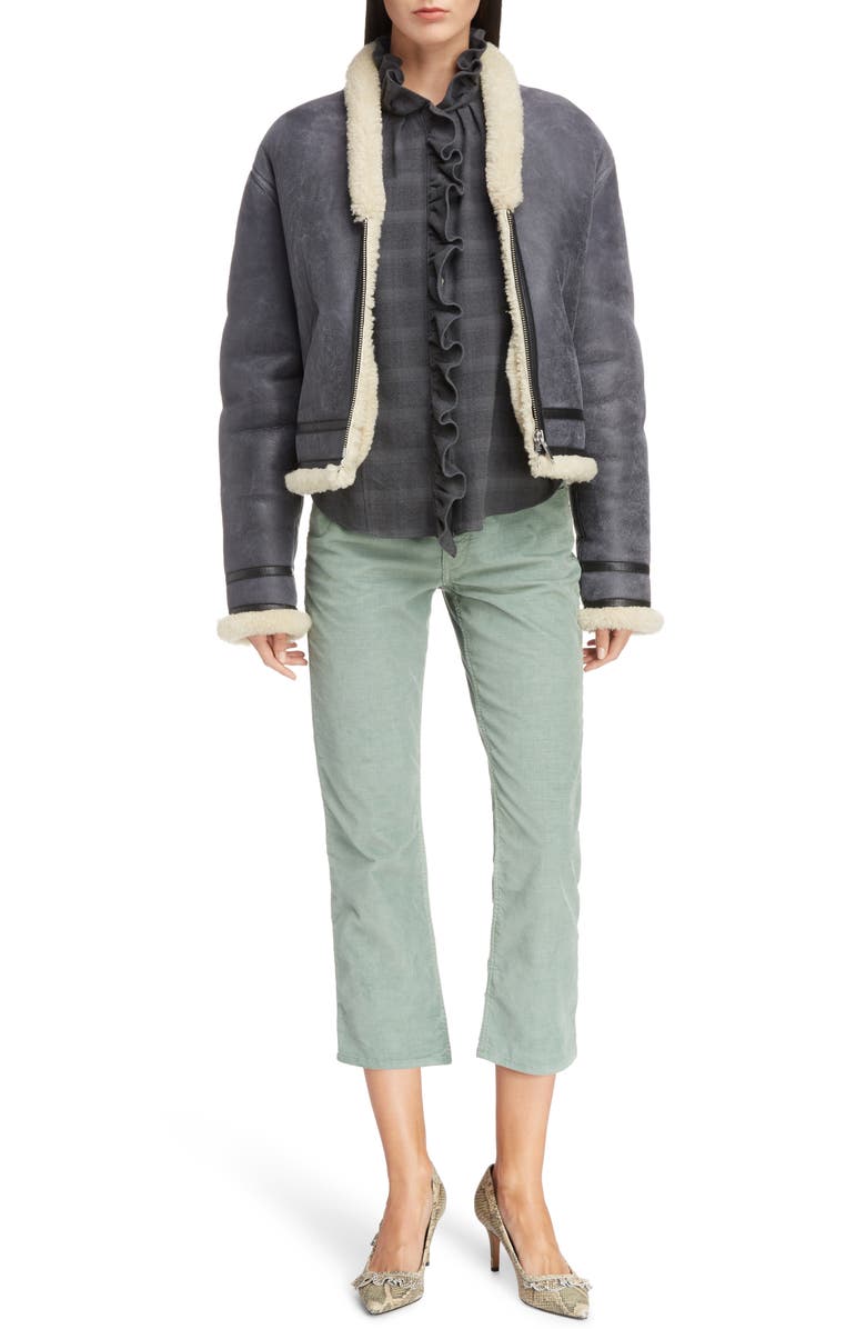 Isabel Marant Étoile Addy Genuine Shearling Jacket, Alternate, color,