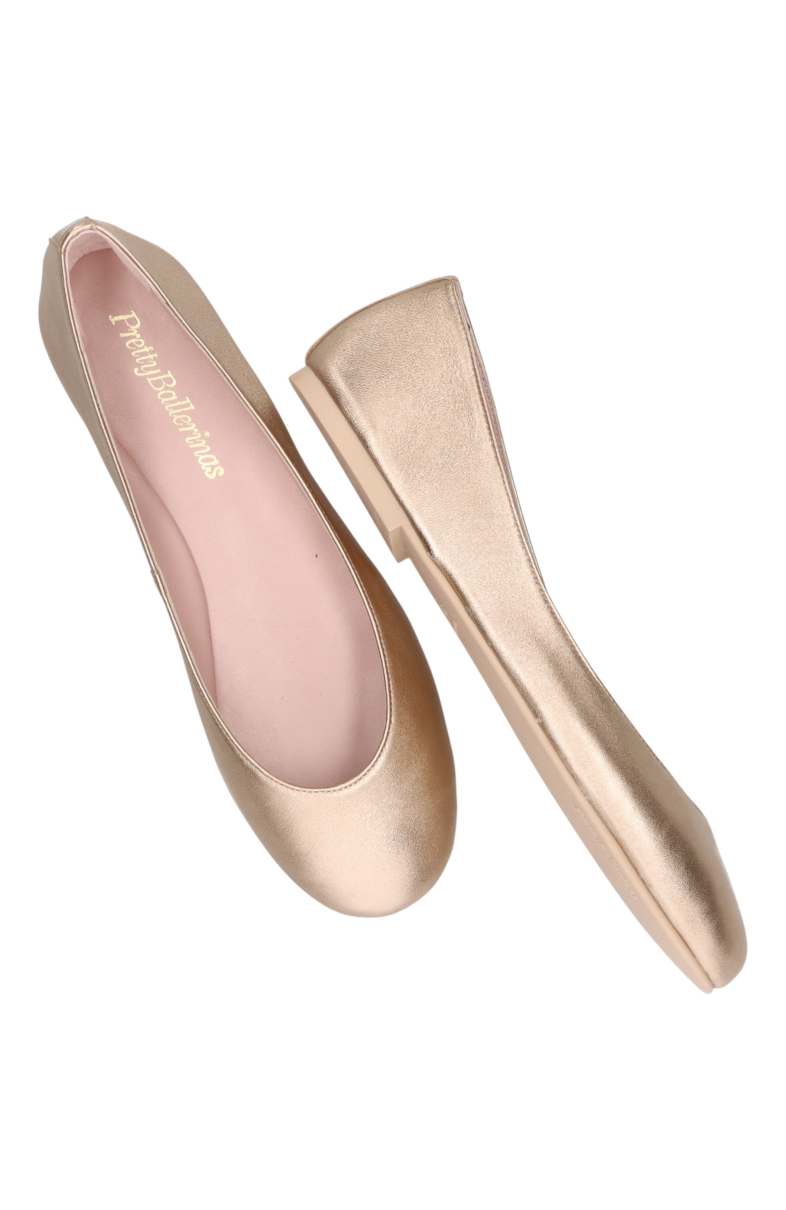 Pretty Ballerinas Round Toe Naked Metallic Ballet Flat, Alternate, color, Gold