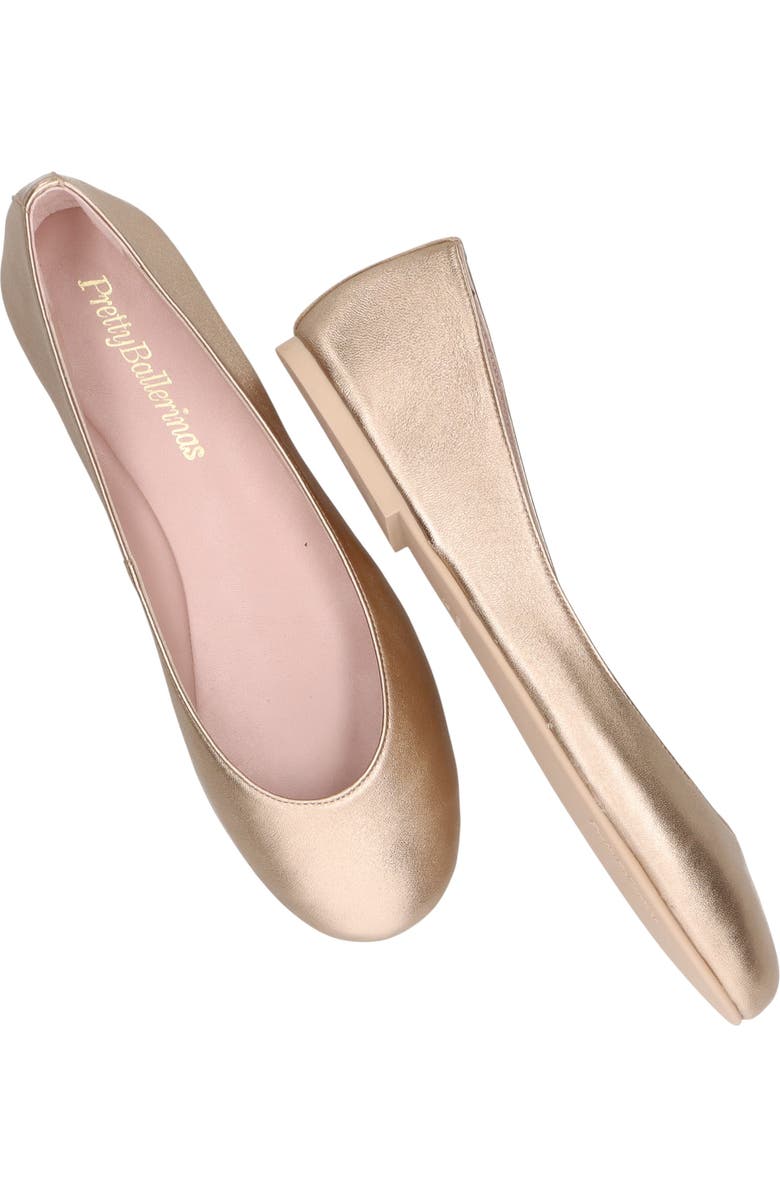 Pretty Ballerinas Round Toe Naked Metallic Ballet Flat, Alternate, color, Gold