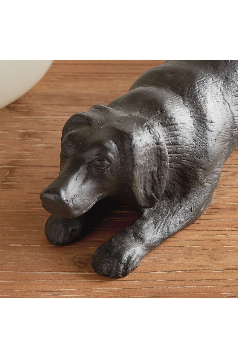 Playful Dog Sculpture, Alternate, color, Black
