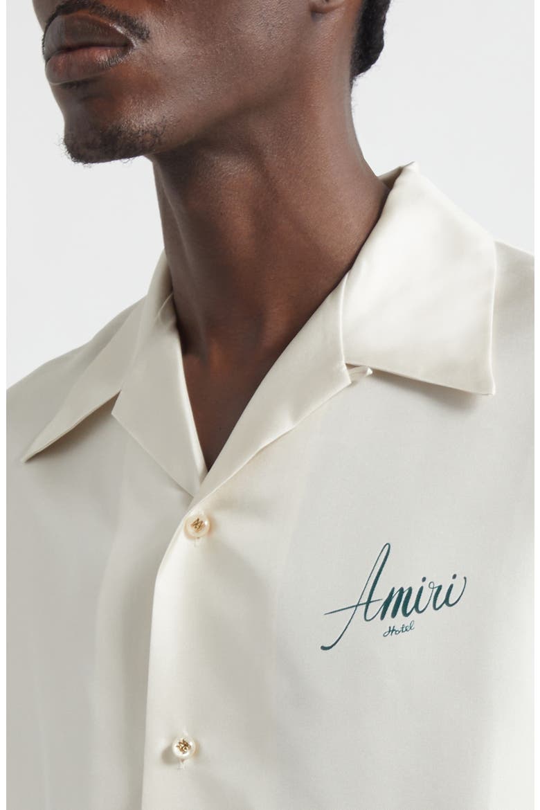 Hotel Silk Bowling Shirt, Alternate, color, ALABASTER