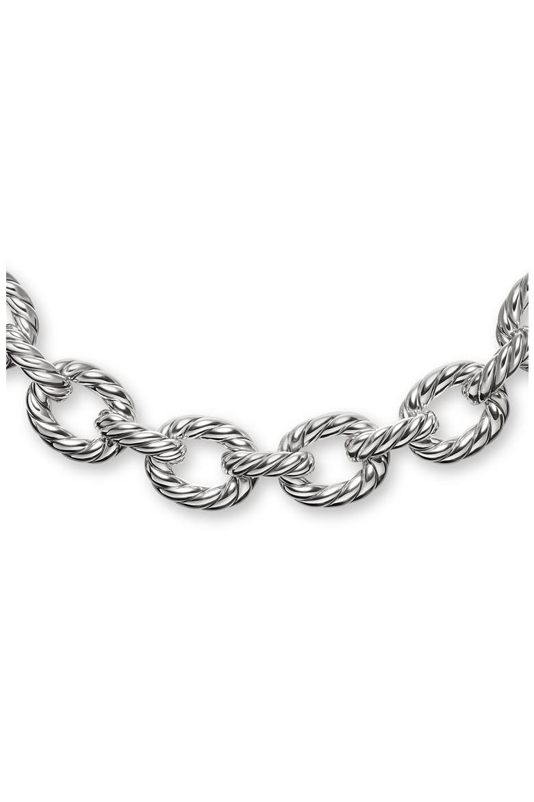 Sculpted Cable Oval Link Necklace, Alternate, color, SILVER