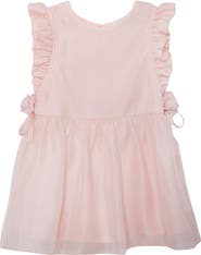 Isobella & Chloe Sweet Peony Sleveless Flutter Sleeve Dress
