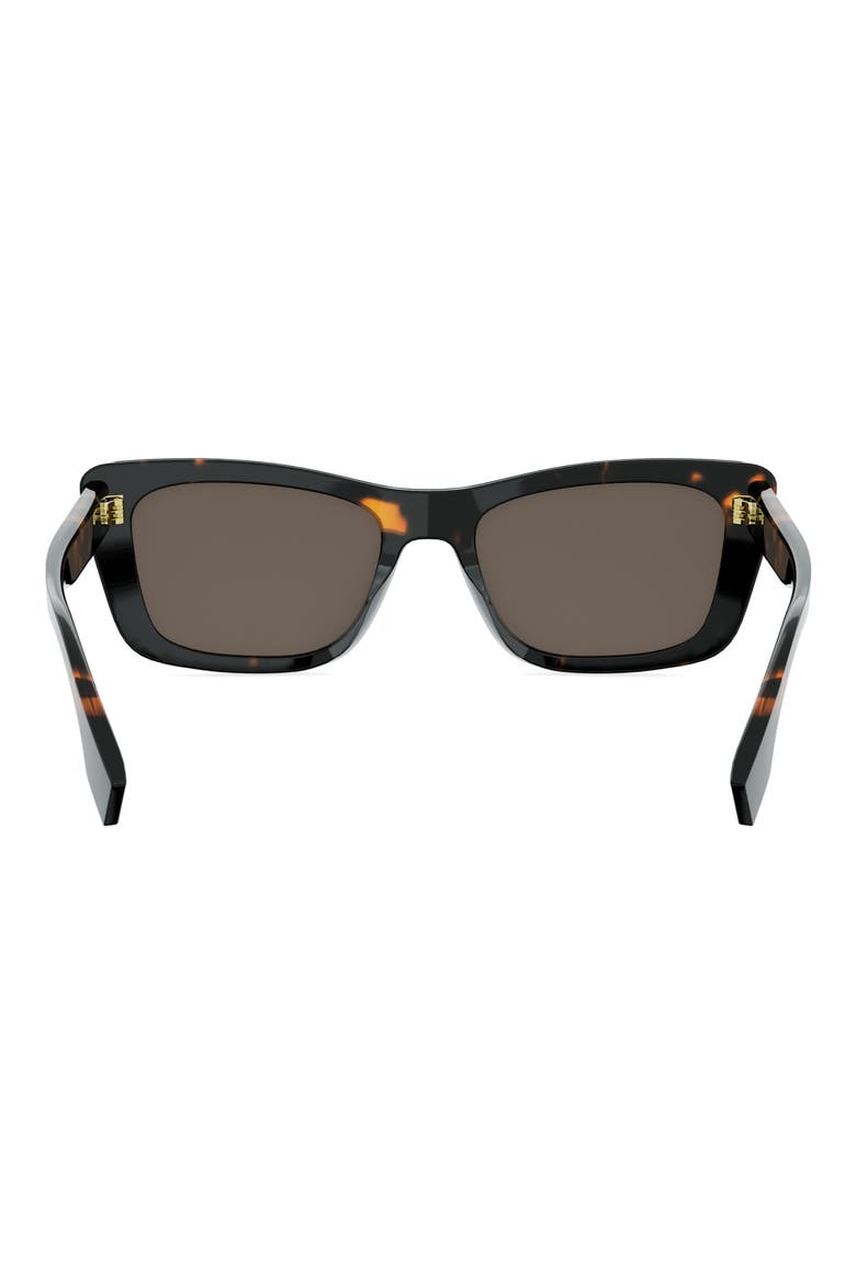Lettering 53mm Cat Eye Sunglasses, Alternate, color, DARK HAVANA / GREEN