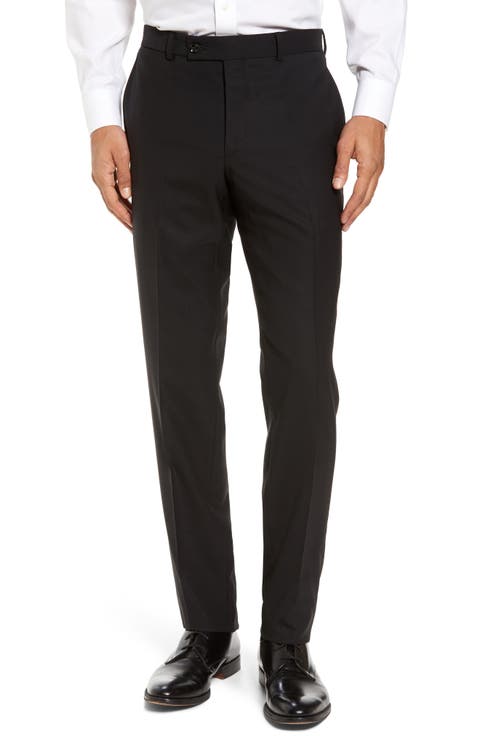 Jefferson Trim Fit Flat Front Wool Dress Pants (Regular & Big)