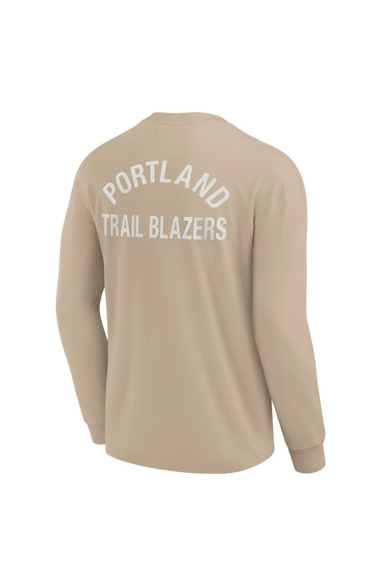 Fanatics Signature Unisex Fanatics Signature Khaki Portland Trail Blazers Elements Super Soft Long Sleeve T-Shirt, Alternate, color, Khaki