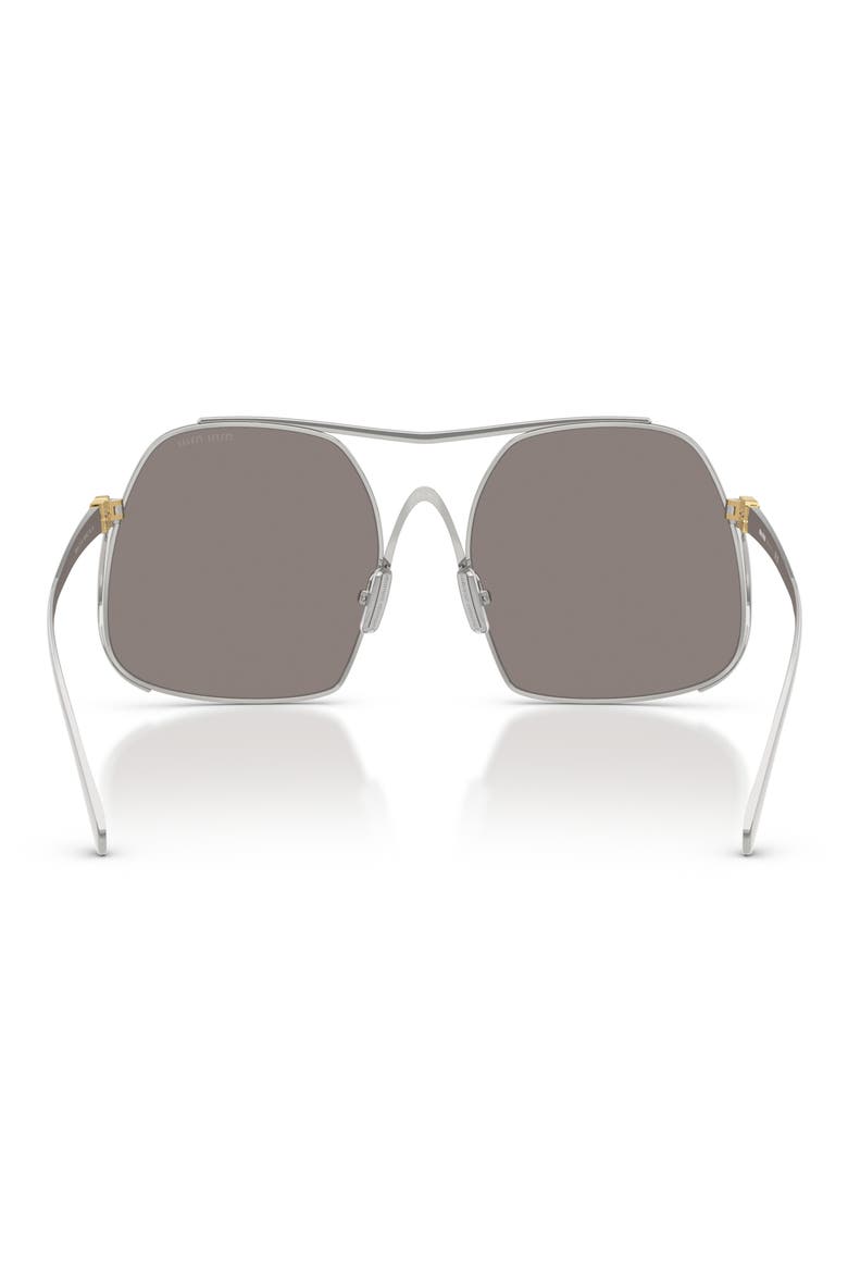 57mm Square Sunglasses, Alternate, color, SILVER / DARK GREY