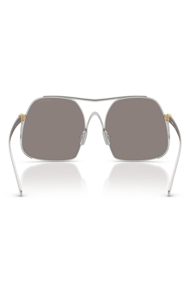 Miu Miu 57mm Square Sunglasses, Alternate, color, Silver / Dark Grey