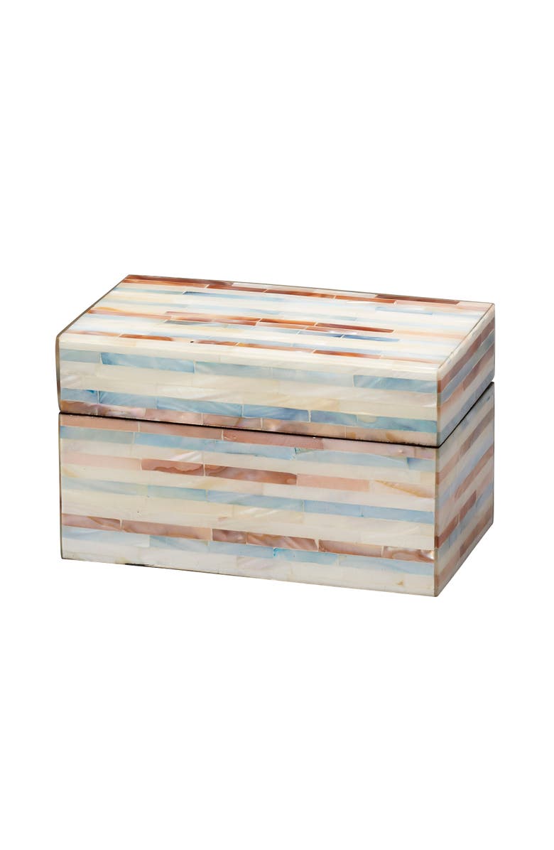 JAMIE YOUNG Roosevelt Blue Mother of Pearl Decorative Box, Small, Main, color, Blue