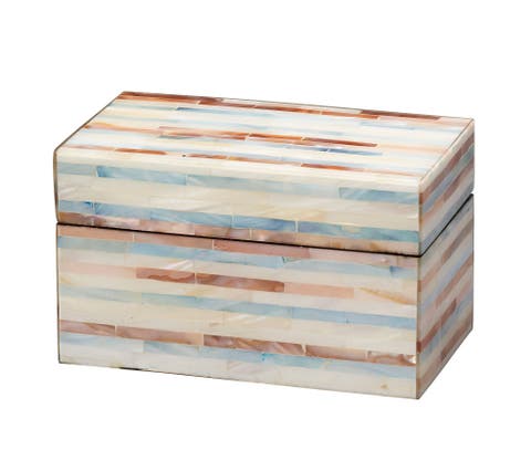 Roosevelt Blue Mother of Pearl Decorative Box, Small