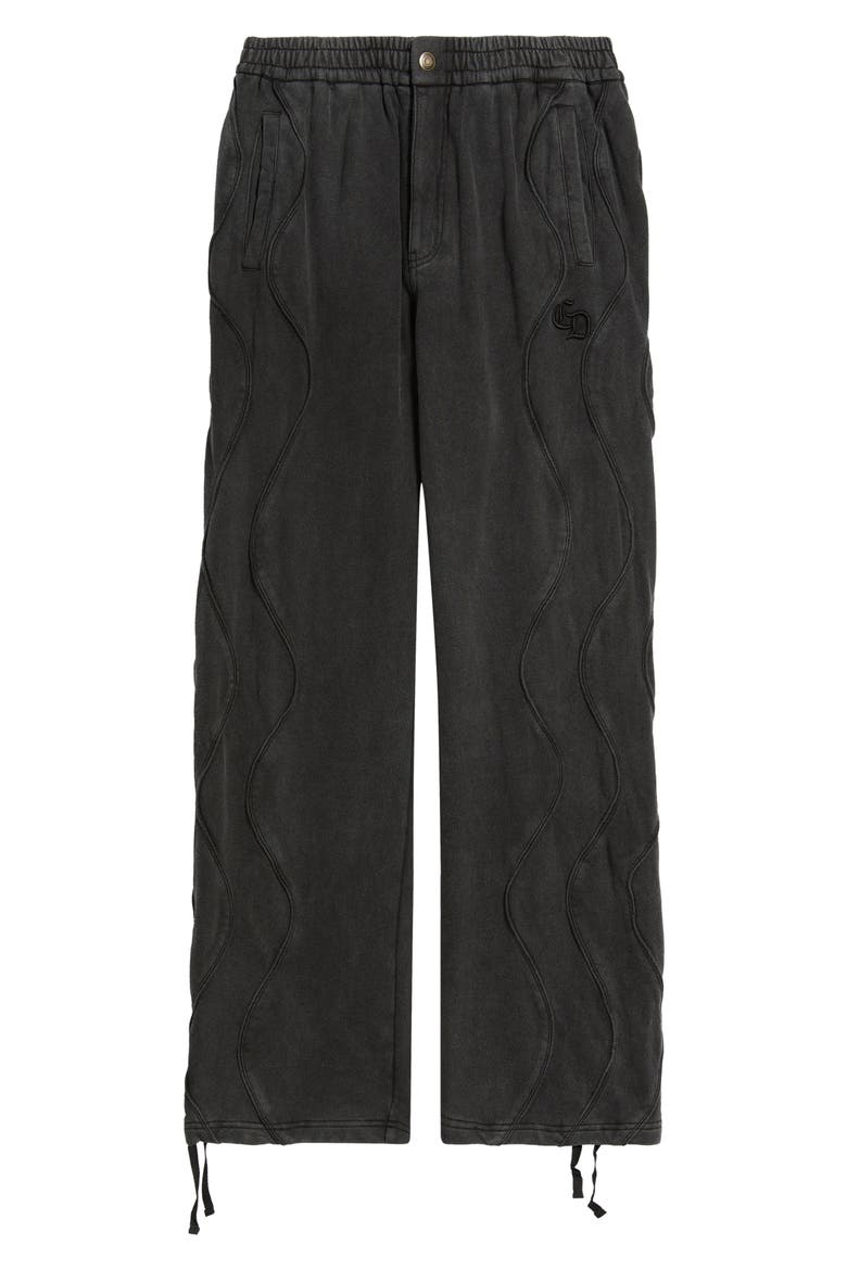 Wavy Seam Training Pants, Alternate, color, WASHED BLACK