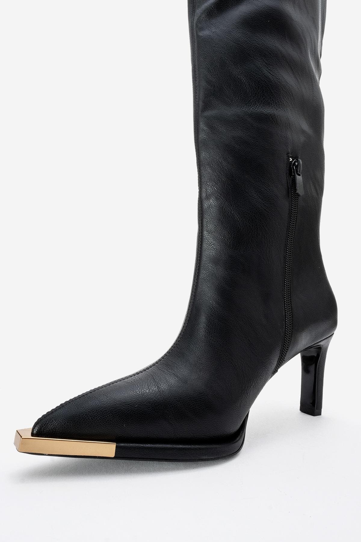 Prologue Shoes Vody Over The Knee Zip Stiletto Boot, Alternate, color, Black Faux Leather