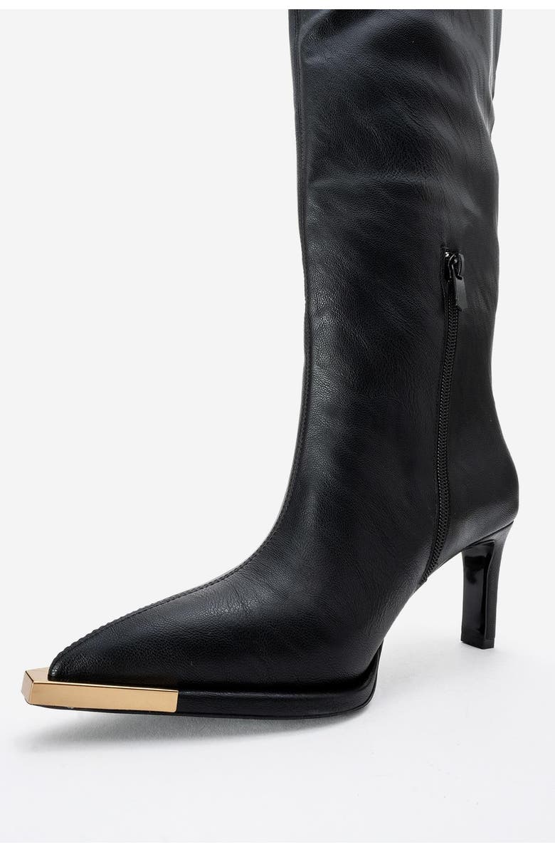 Prologue Shoes Vody Over The Knee Zip Stiletto Boot, Alternate, color, Black Faux Leather