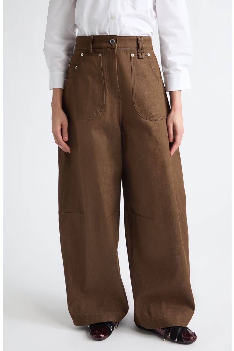 Utility Curve Wide Leg Jeans, Main, color, TAN
