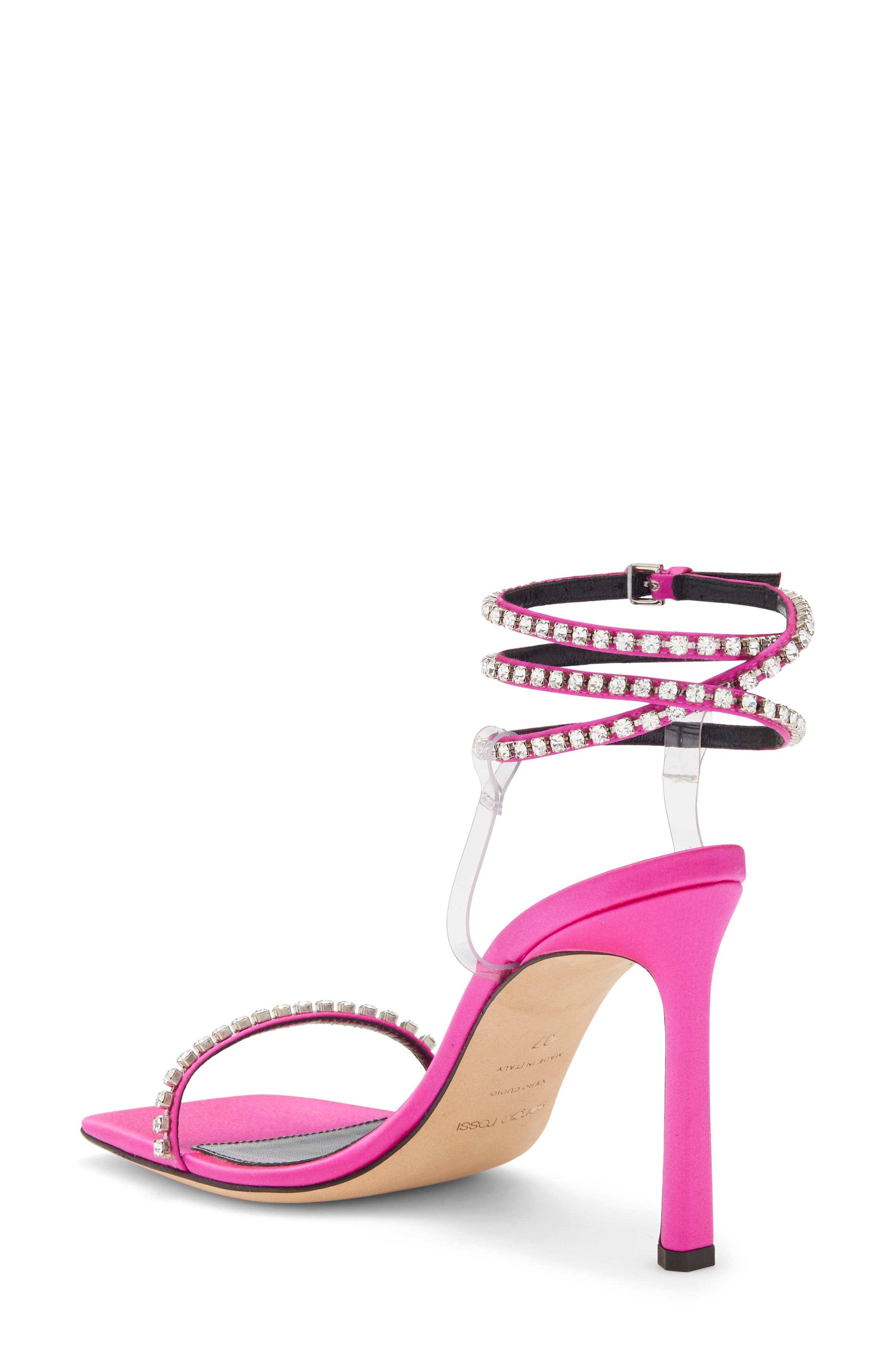 Sergio Rossi Crystal Embellished Ankle Wrap Sandal, Alternate, color, 