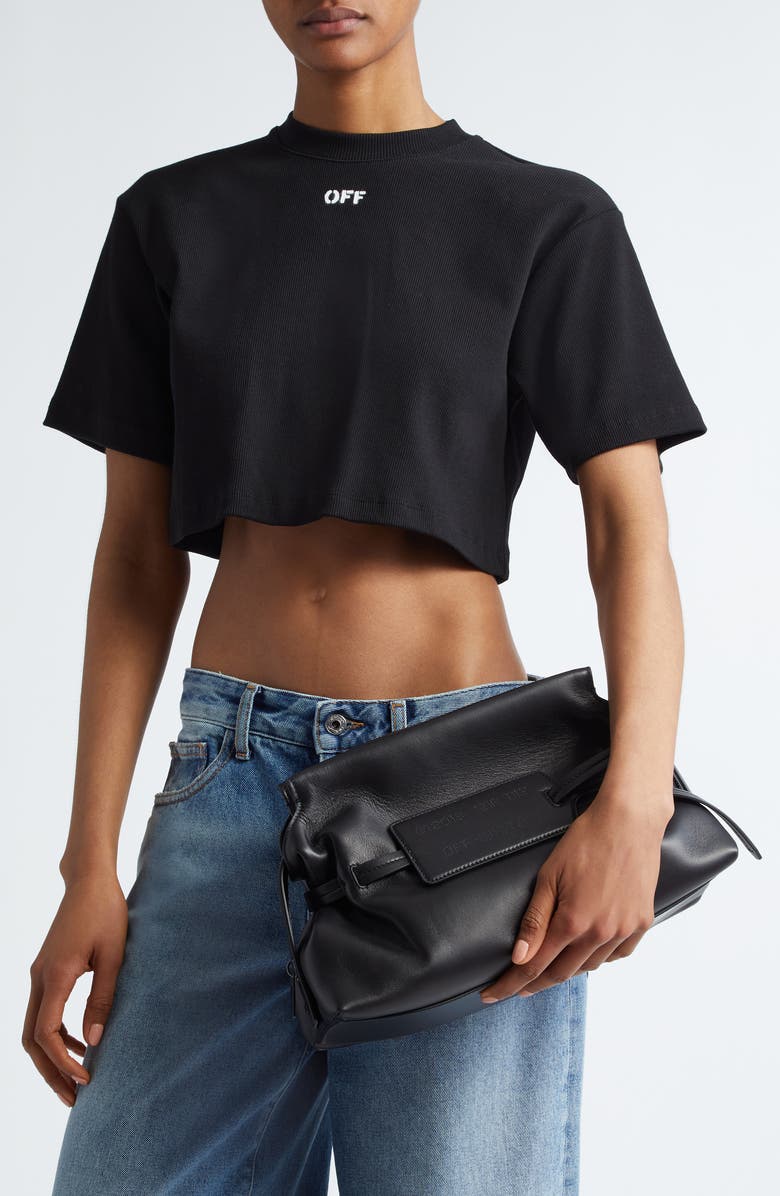 Off-White Zip Tie Leather Crossbody Bag, Alternate, color,