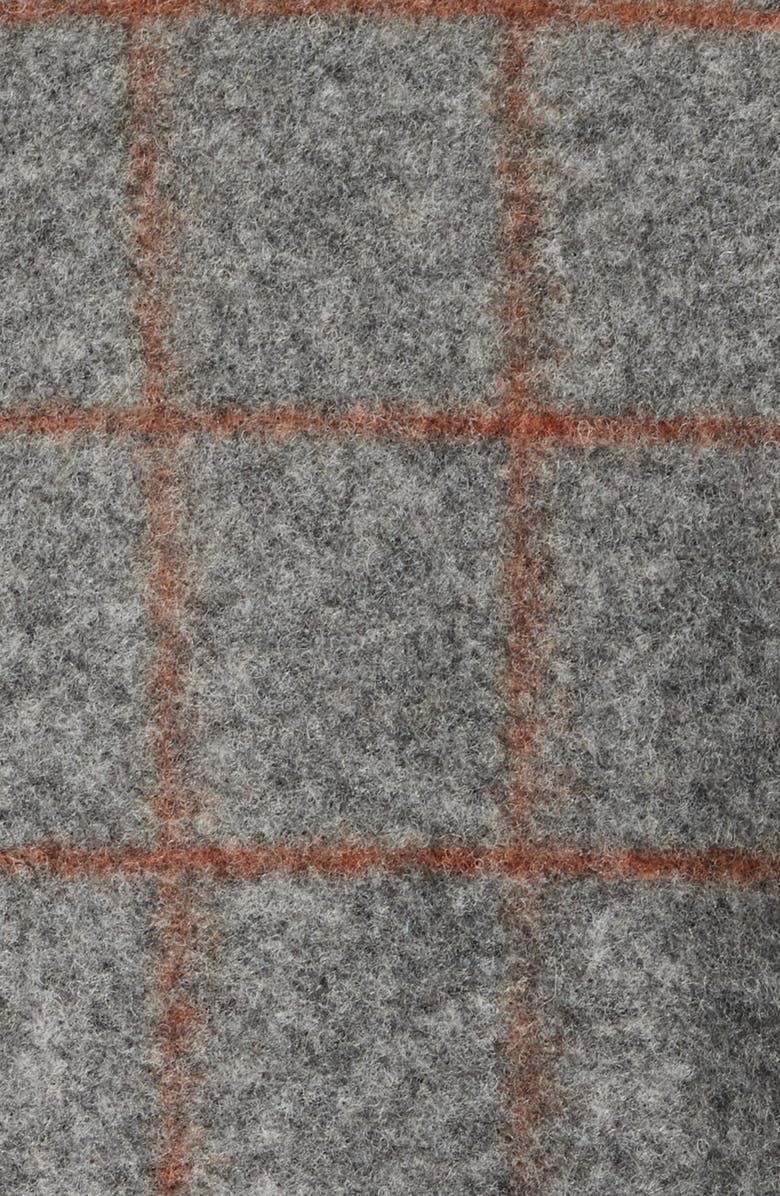 johnnie-O McDowell Insulated Windowpane Check Felted Button-Up Shirt Jacket, Alternate, color, Charcoal