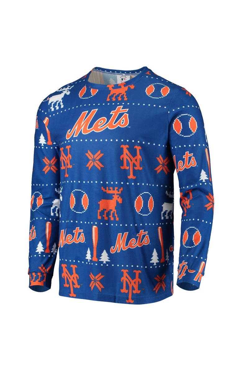FOCO Men's FOCO Royal New York Mets Ugly Pajama Sleep Set, Alternate, color, 