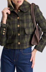 Bagatelle Knit Jacquard Button Front Collared Jacket